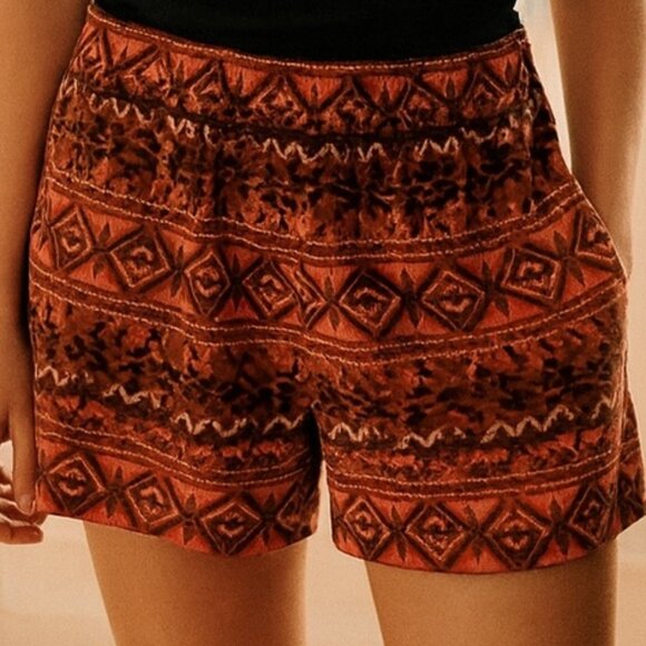 Patagonia Orange Brown Black Print Unlined Shorts Large - Picture 1 of 6